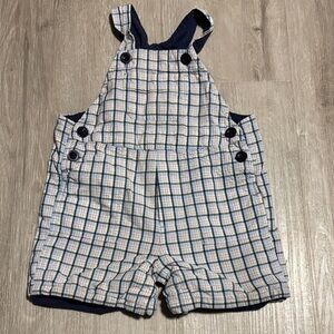 GAP Blue and White Plaid Kids Overalls